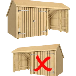 Plus Multi havehus 10,5 m² 2 moduler med dobbeltdør og åben front