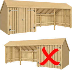 Plus Multi havehus 15,5 m² 3 moduler med dobbeltdør og åbent front
