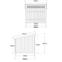 Plus Nordic cykelskur 5 m² modul 1 med åben front