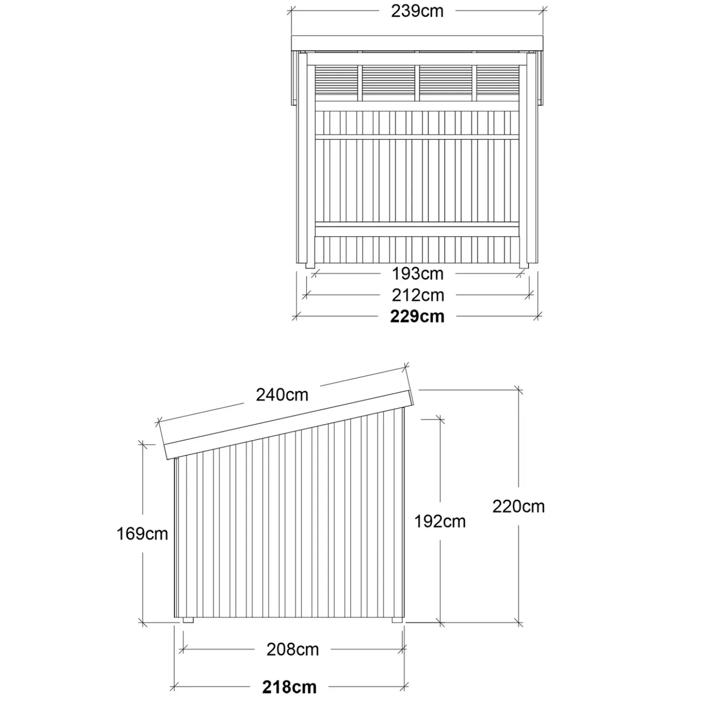 Plus Nordic cykelskur 5 m² modul 1 med åben front