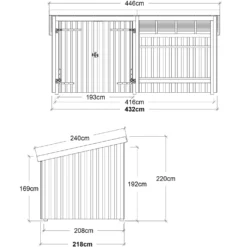 Plus Nordic Multi havehus 9,5 m² 2 moduler med dobbeltdør og åben front