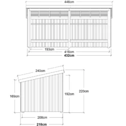 Plus Nordic Multi havehus 9,5 m² 2 moduler med åben front