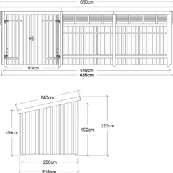Plus Nordic Multi havehus 14 m² 3 moduler med dobbeltdør og åben front