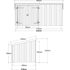 Plus Nordic Multi havehus 9,5 m² 2 moduler med dobbeltdør lukket front
