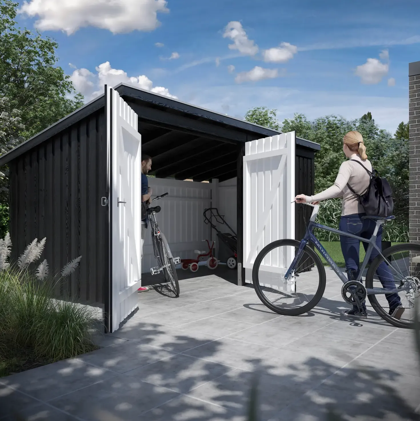Plus Nordic Multi havehus 9,5 m² 2 moduler med dobbeltdør lukket front