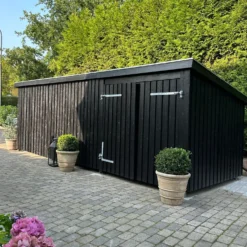 Plus Nordic Multi Havehus 14 m² 3 moduler m/dobbeltdør og lukket front inkl. tagpap/alulister