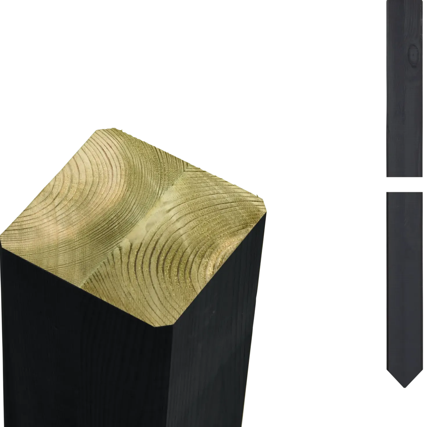Plus omlimet profilstolpe m/spids 70x70 mm længde 208 cm sort