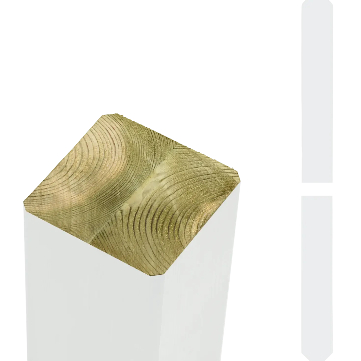 Plus omlimet profilstolpe m/spids 70x70 mm længde 208 cm hvid