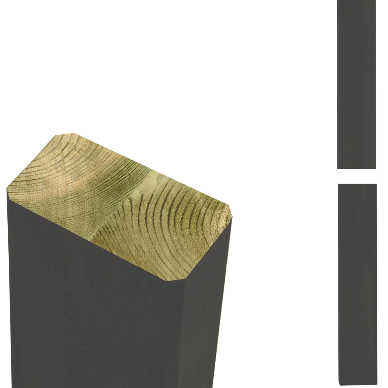 Plus Omlimet stolpe/drager 4,5x9x238 cm umbragrå