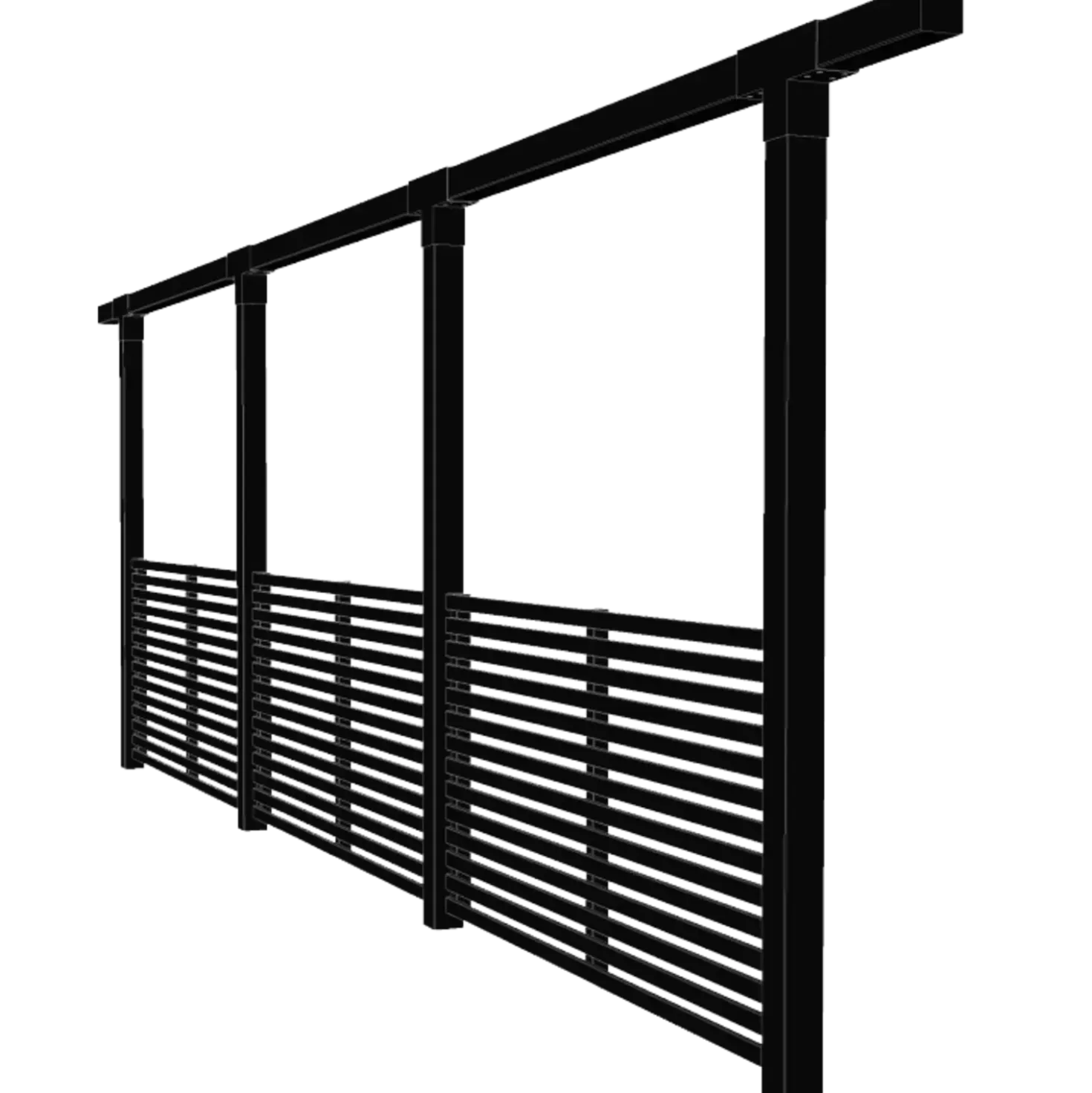 Plus Pergola enkelt 3 moduler m/Tokyo hegn sort