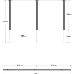 Plus pergola forlængermodul enkelt 2 moduler