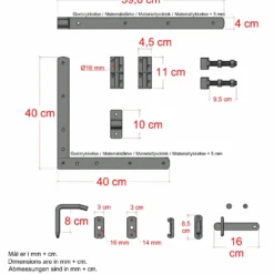 PLUS Plank enkeltlåge inkl. beslag 100×125 cm