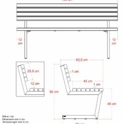 PLUS Relax bænk m/hængebord 150 cm ThermoWood®