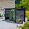 PLUS Renovationsskjul Plank Profil sort m/træstolper til nedgravning Sort
