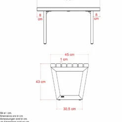 PLUS Siesta Living skammel/bord 75 cm sort