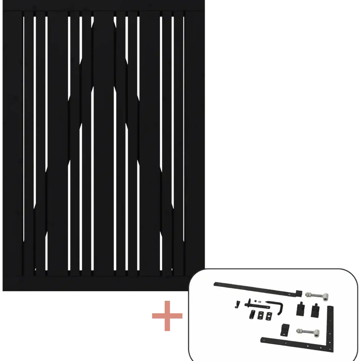PLUS Tangent enkeltlåge 95×140 cm sort inkl. sort beslag
