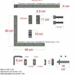 PLUS Tangent enkeltlåge 95×140 cm sort inkl. sort beslag