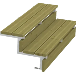 Plus Terrassetrappe 2 trin 37x54 cm 34,2° 120 cm