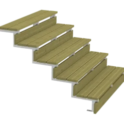Plus Terrassetrappe 5 trin 88x129 cm 34,2° 120 cm