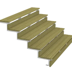 Plus Terrassetrappe 5 trin 88x129 cm 34,2° 180 cm