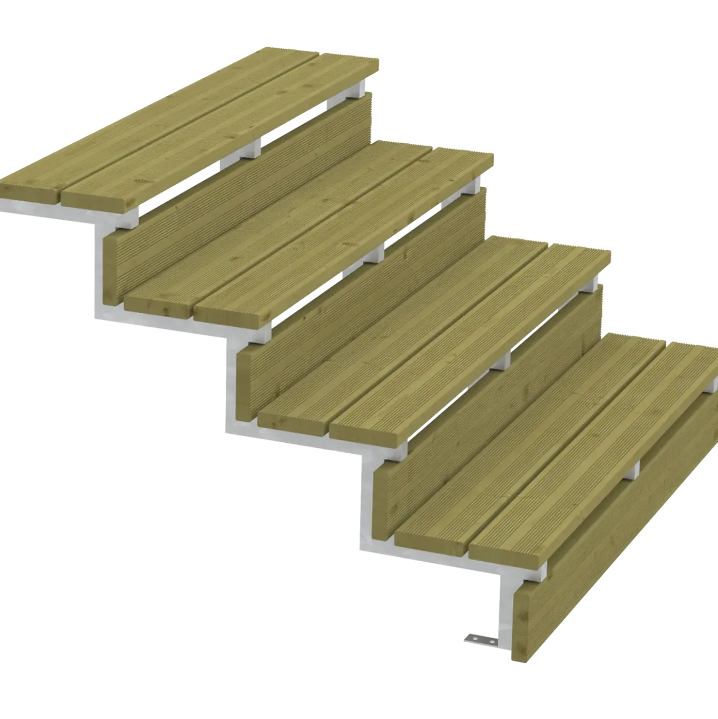 Plus Terrassetrappe 4 trin 71x104 cm 34,2° 120 cm