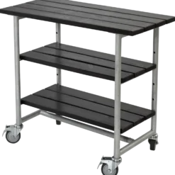 Plus Urban grill-/plantebord med 2 hylder grundmalet sort