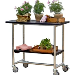 Plus Urban grill-/plantebord med 1 hylde grundmalet sort
