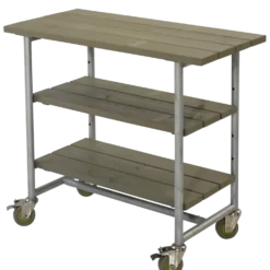 Plus Urban grill-/plantebord med 2 hylder grundmalet gråbrun