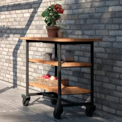 PLUS Urban Picnic plante/grillbord m/2 hylder – ThermoWood®/sort stel