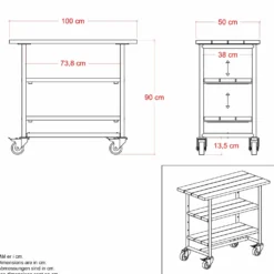 PLUS Urban Picnic plante/grillbord m/1 hylde – sort/sort stel