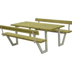 Plus Wega bord/bænkesæt med 2 ryglæn 177 cm trykimp