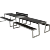Plus Zigma bord/bænkesæt med 1 ryglæn 392 cm sort