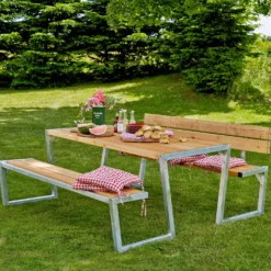 Plus Zigma Bord/Bænkesæt m/2 ryglæn 176 cm ThermoWood®