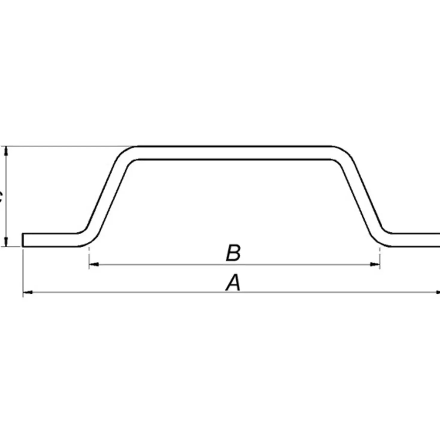 PN dørhank varmforz. 160 mm