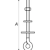 PN øjebolt M6x100 mm. elforzinket