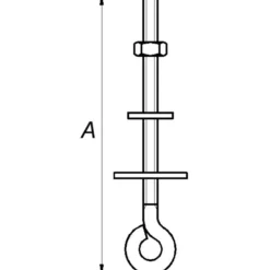 PN øjebolt M6x100 mm. elforzinket