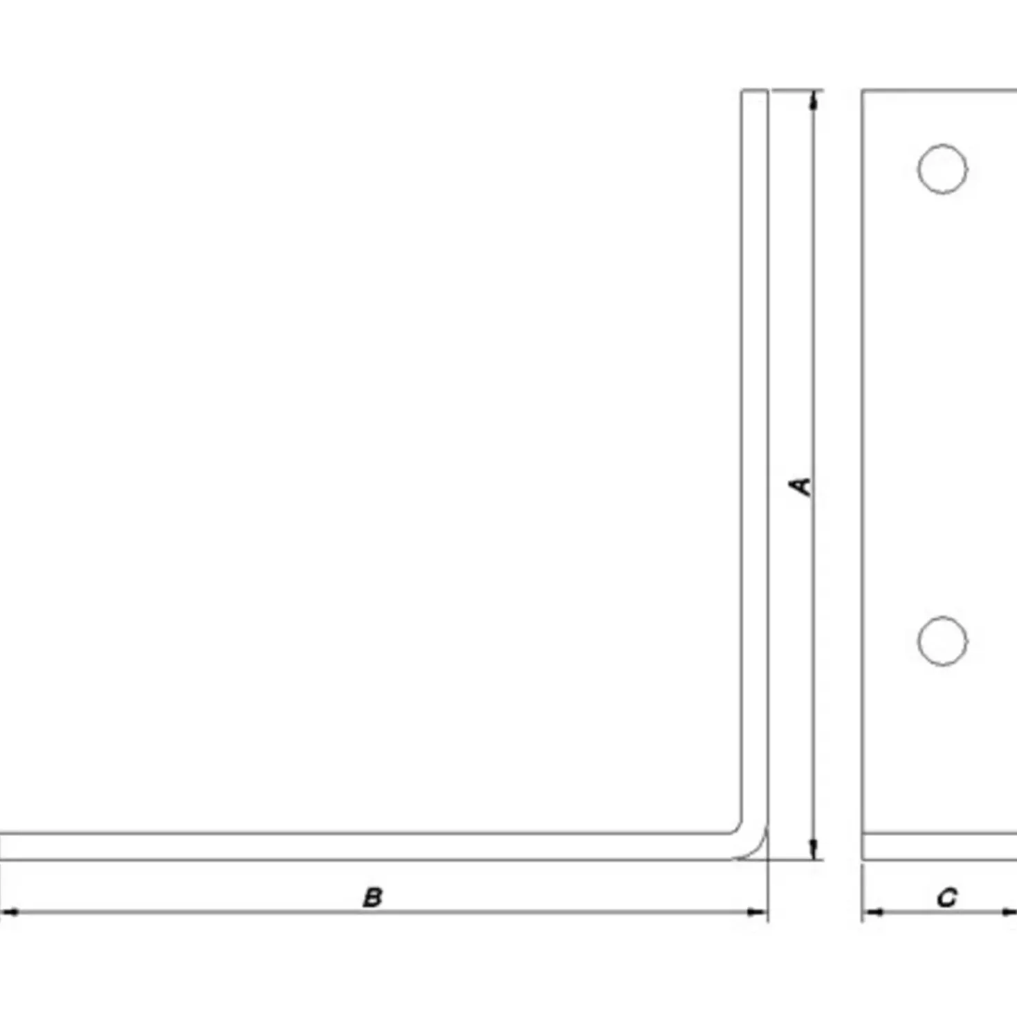 PN vinkelbeslag t/bolt 145 x 30 mm