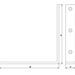 PN vinkelbeslag 158x158x26x5,0 mm. elforzinket