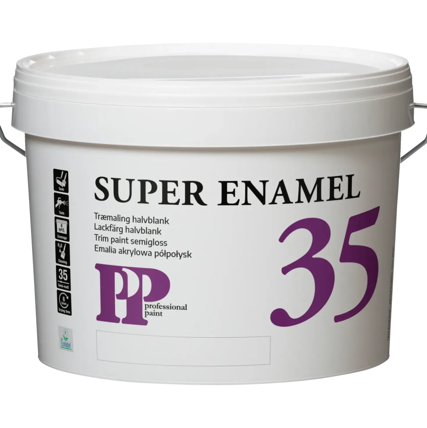 PP Acrylemalje 35, 3 L hvid RAL 9010