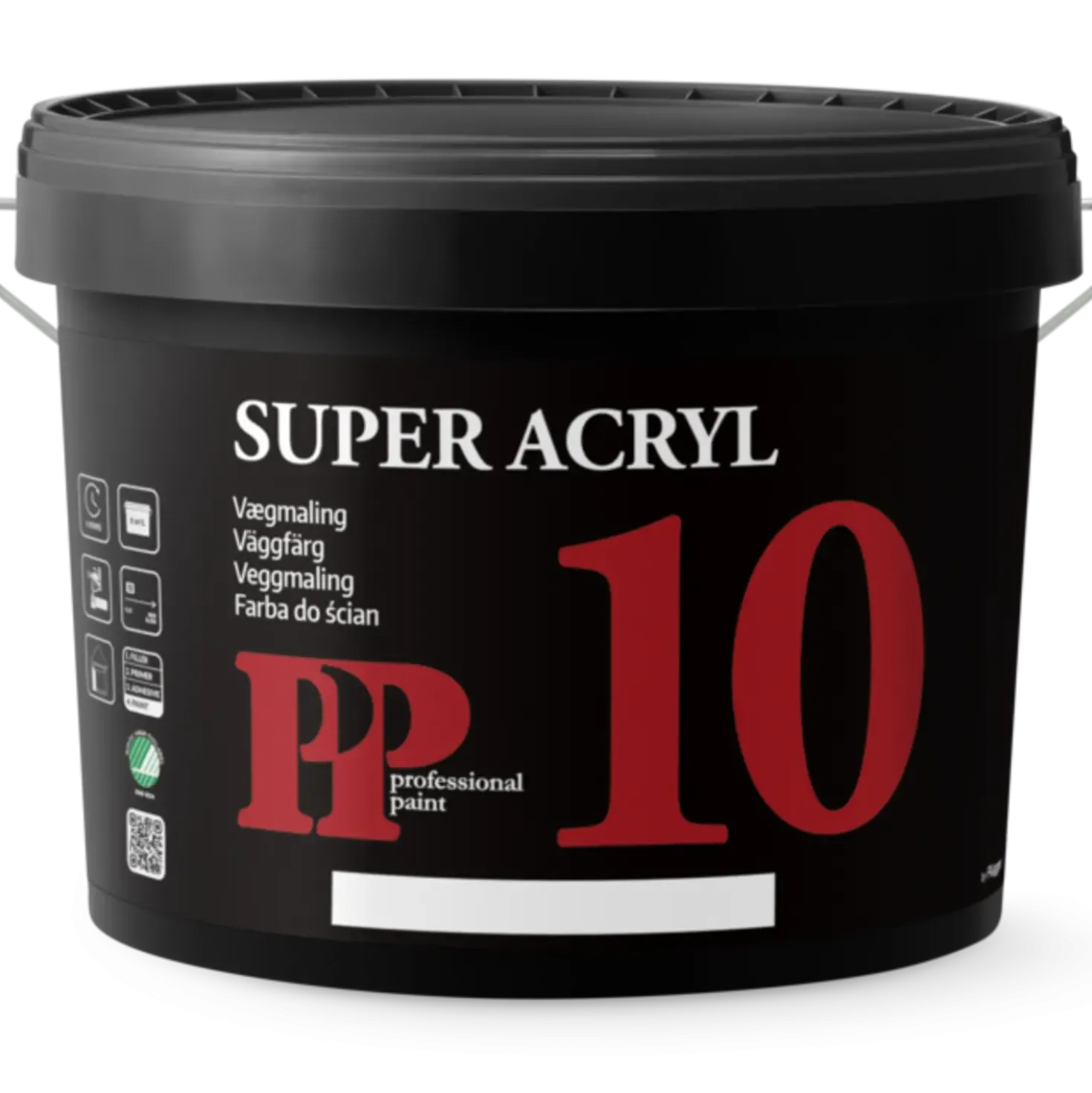 PP Vægmaling Super 10 Acryl hvid 9,1 L