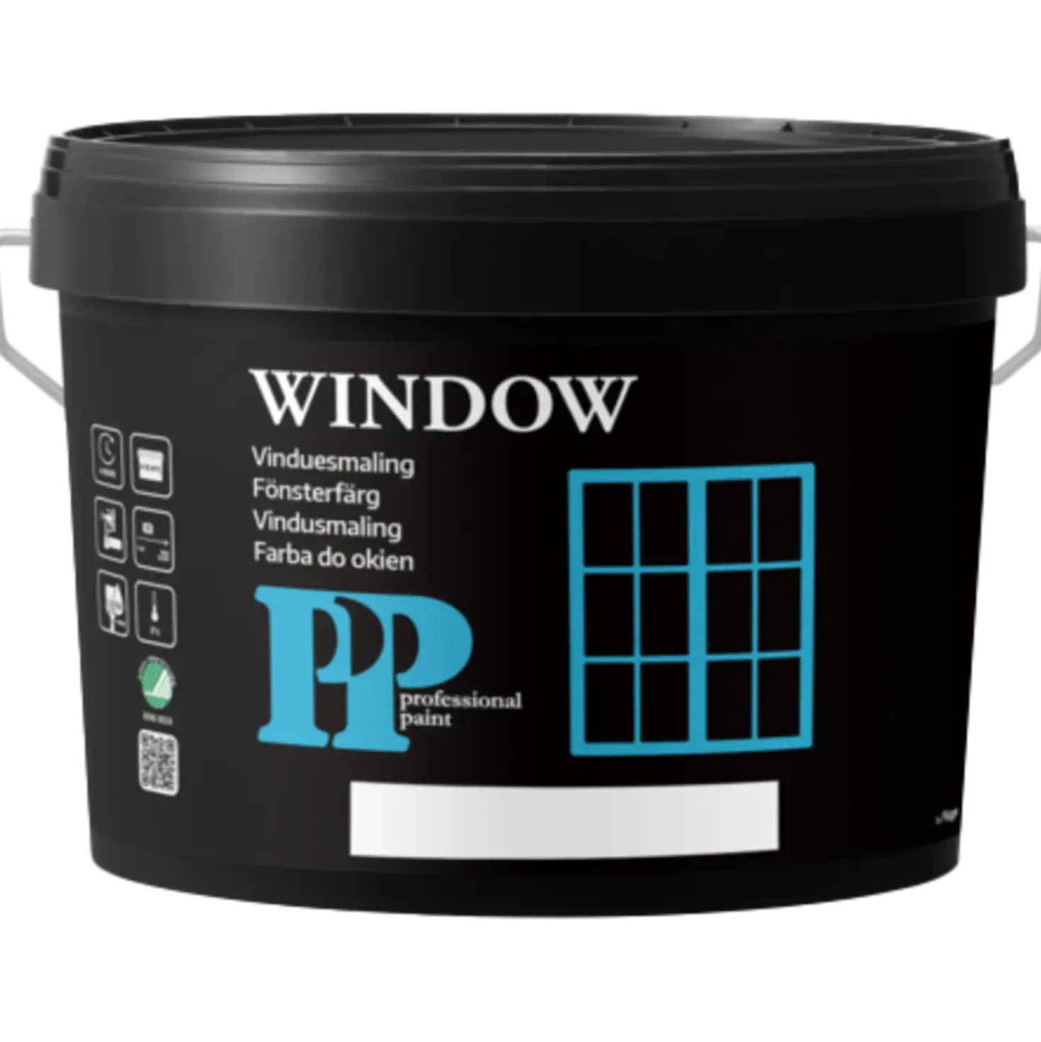 PP vinduesmaling sort 2,5 L
