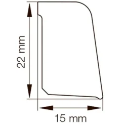 Primo skureliste grå 15x22x3100 mm