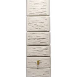Regnvandstønde 330 L beige t/væg inkl. hane