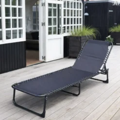 Relax liggestol i alu 58x187 cm sort