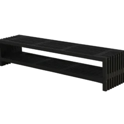 Rustik Trallebænk Design med hylde sort 218x49x45cm