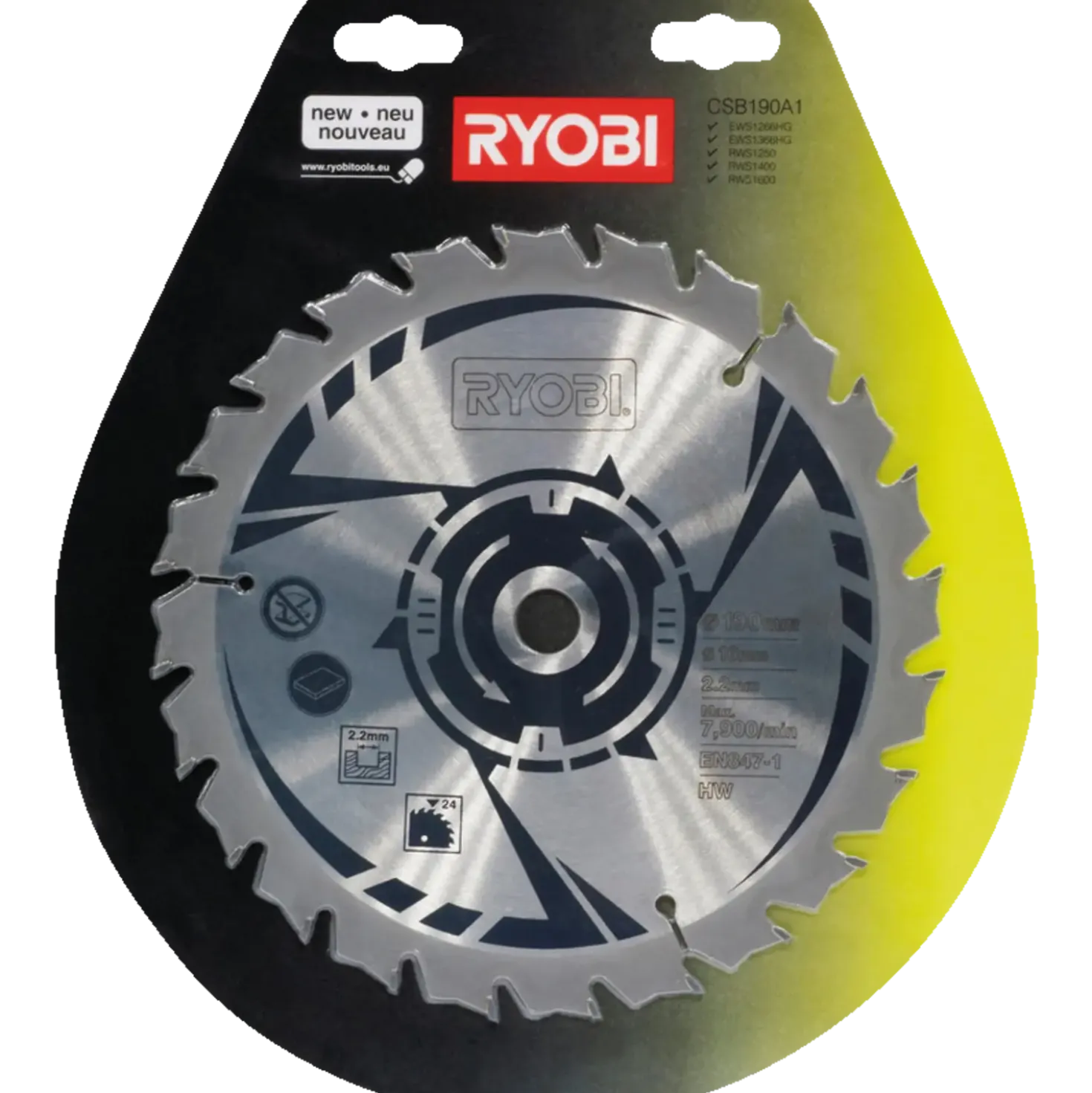 Ryobi CSB190A1 rundsavklinge Ø 190 mm