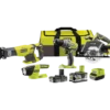 Ryobi R18CK4-252S håndværkersæt 4 dele 1x2,0 + 1x5,0 Ah batterier 18V ONE+