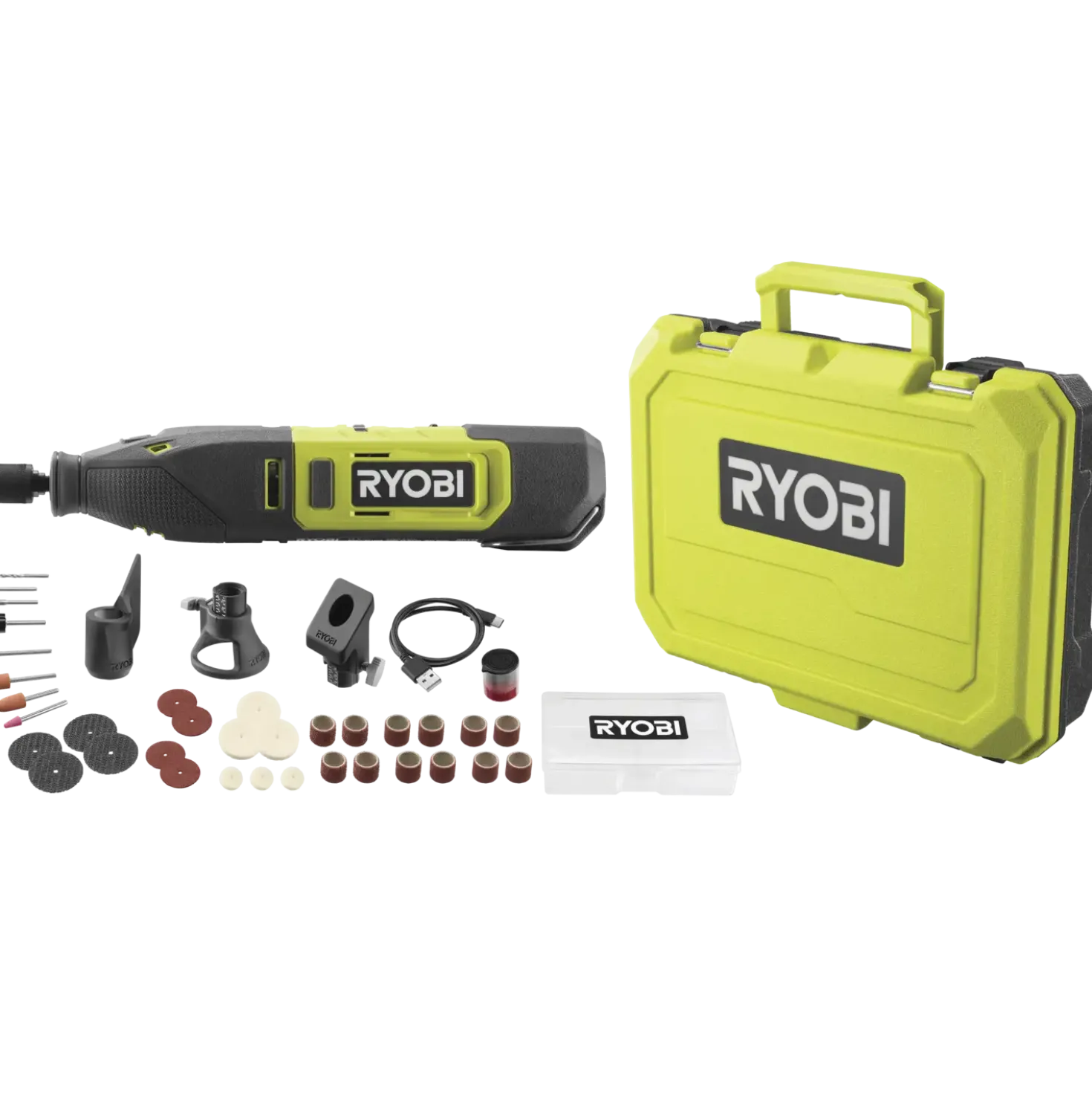 Ryobi RRT12-120BA3 multiværktøj 12V m/3 forsatser og 35 tilbehørsdele