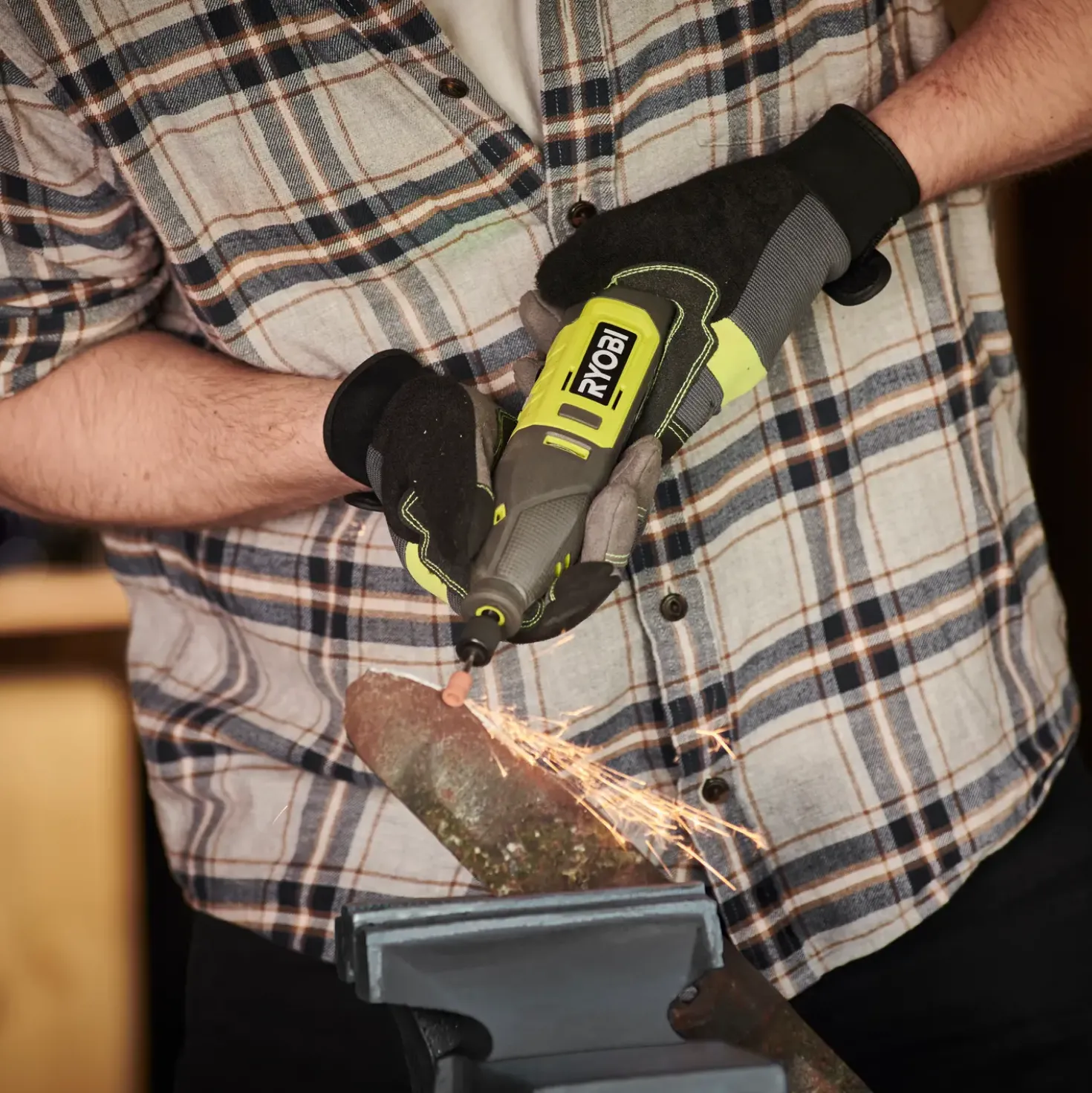Ryobi RRT12-120BA3 multiværktøj 12V m/3 forsatser og 35 tilbehørsdele