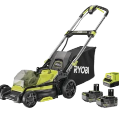 Ryobi RY18LMX40C-240 18V ONE+ plæneklipper 2x 4,0Ah batteri og lader